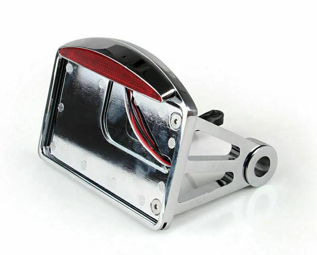 Plaque D'immatriculation LED Tail light Chrome Pour Bobber Customs choppers E3