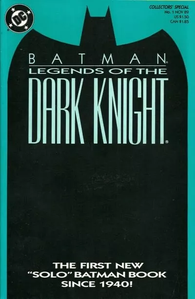 BATMAN LEGENDS OF THE DARK KNIGHT #1 F/VF, Blue Cover DC Comics 1989 Stock Image