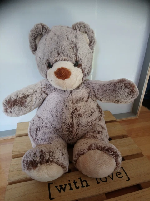 Doudou peluche ours marron chiné beige Nicotoy Simba + cadeau