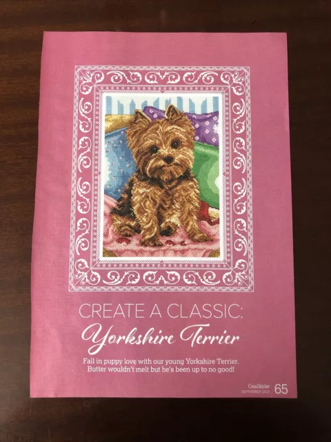 Gráfico de punto de cruz Yorkshire Terrier perro **de una revista**