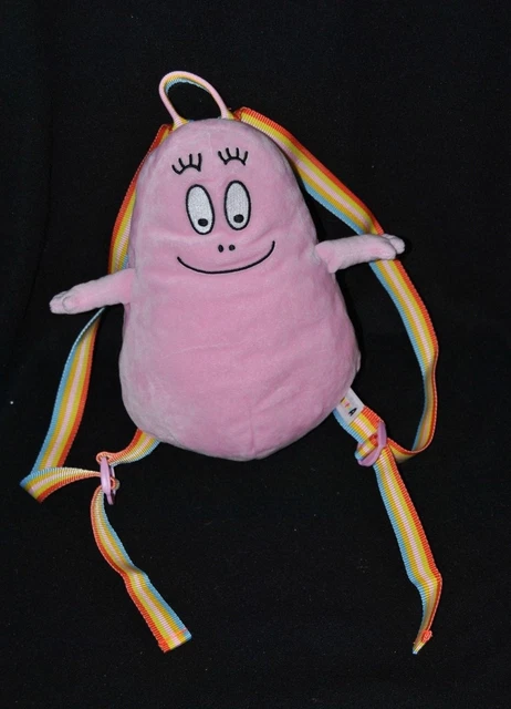 Peluche doudou Barbapapa JEMINI rose sac à dos poche dorsale 23 cm TTBE