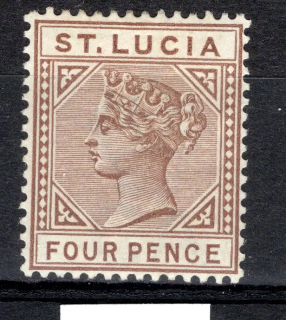 ST Lucia 1891 sg 48 4d brown key type fine LM