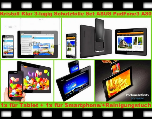 4x Klar Kristall Display Schutz Folie für Asus PadFone 3 A80 A86 Tablet Handy