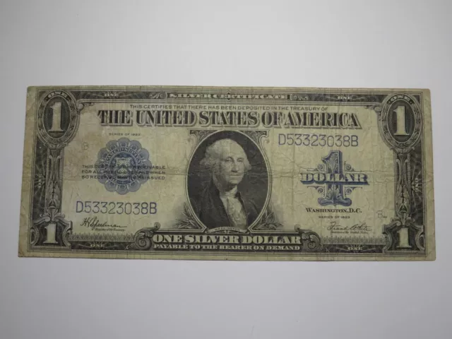 $1 1923 Silver Certificate Large Bank Note Bill Blue Seal One Dollar FINE