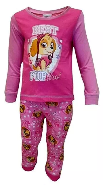 New Baby Girls Pyjamas Set Long Pants & Top Paw Patrol Nickelodeon Pink