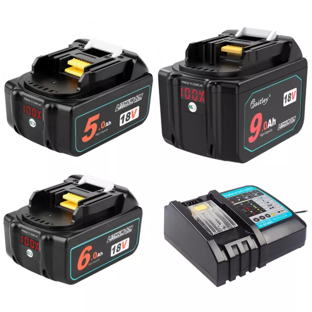 Makita 18-Volt 3Ah Li-Ion Battery for LXT Power Tool - LED Charge Indicator  - Slide-On - Rapid Charging