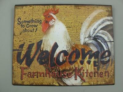 Sign,Advertisement Sign,Chicken Welcome Kitchen,Gastro Wall Sign 7 7/8x9 13/16in
