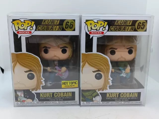 FUNKO POP! ROCKS KURT COBAIN NIRVANA  #65 #66 EXCLUSIVE LOT. W/Protectors