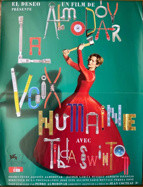 Affiche Cinéma LA VOIX HUMAINE 40x60cm Pedro Almodóvar / Tilda Swinton / Cocteau