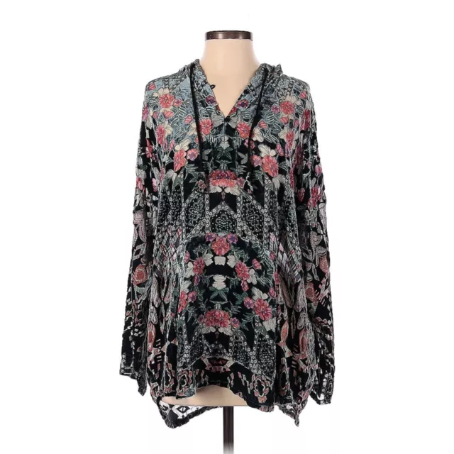 Johnny Was Marami Burnout Hoodie Pete & Greta Silk Blend Velvet Floral Small