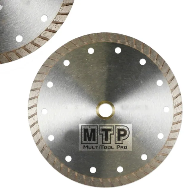 7" Inch Diamond Turbo Premium Saw Blade Granite  Concrete Tile Stone, 5/8"-7/8"