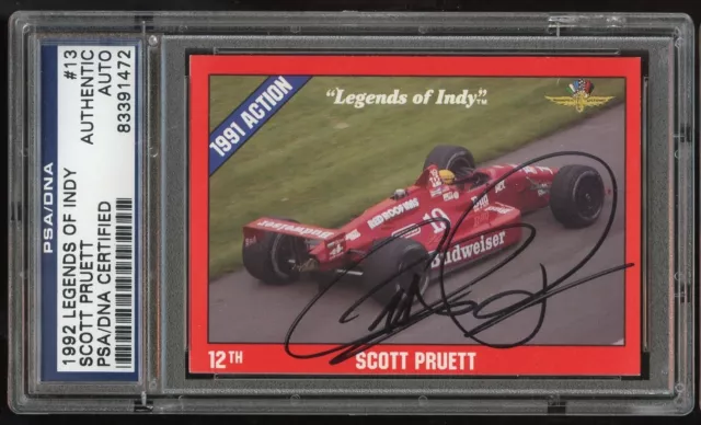 Scott Pruett #13 signed autograph auto 1992 Legends of Indy Trading Card PSA