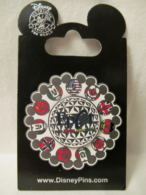 WDW~New 2008 Epcot - One Mouse One World Countries Flags Spinner Pin # 39730