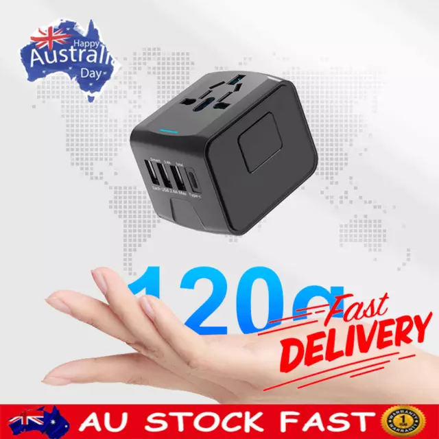 World Wide Travel Adapter Multi Plug Universal Charger UK EU AU US USB Port  DX