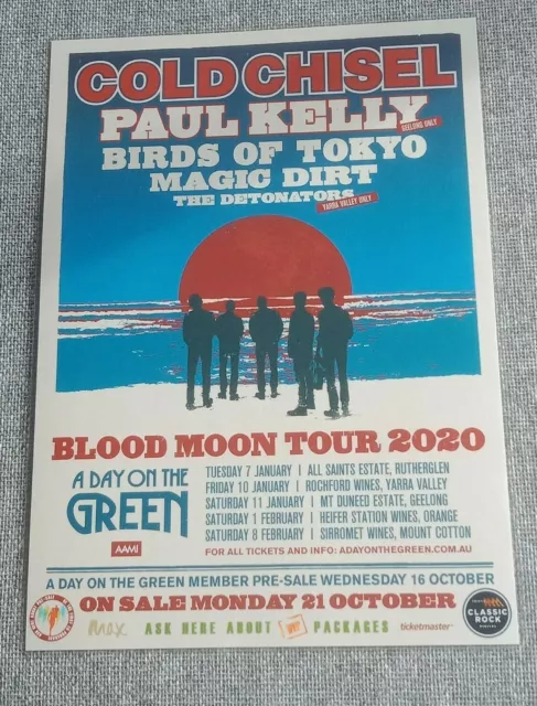 COLD CHISEL - 2020 Australian BLOOD MOON Tour - NEW Laminated Promo Tour Poster