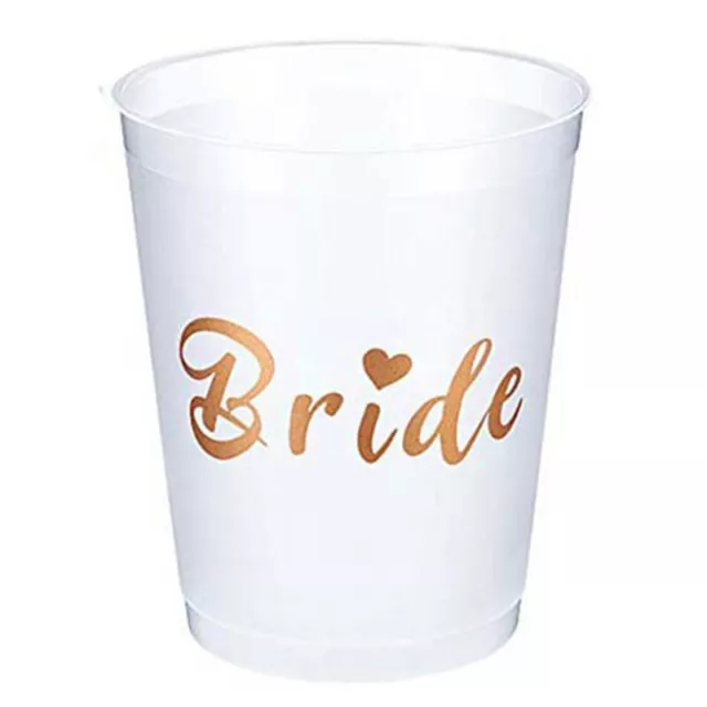 12pcs Bride Cup Team Bride To Be Satin Straw Wedding Decorations Bridal Showe Sp
