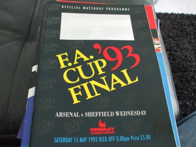 Arsenal v Sheffield Wednesday FA Cup Final 15 April 1993