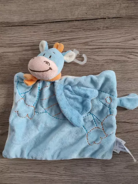 DOUDOU PLAT BENGY DRAGON BLEU BLANC ORANGE AILE CRAQUANTE etat neuf