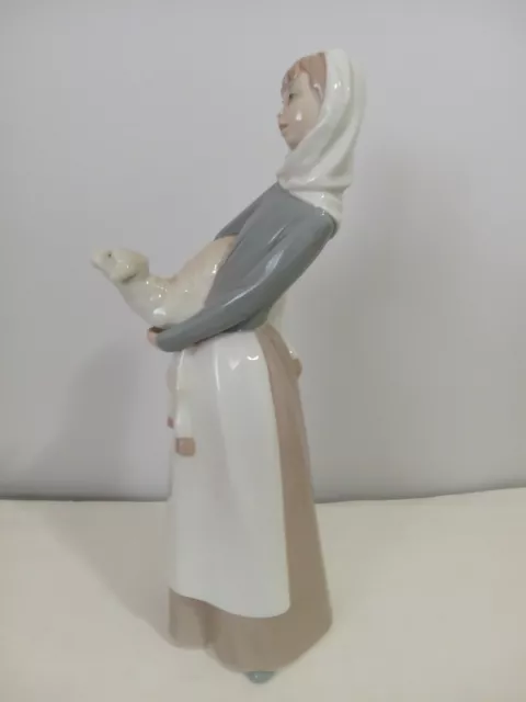 Spanish Lladro Porcelain Figurine Statue Girl with Sheep