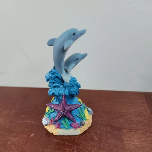 Vintage Marine Life Two Dolphins Figurine Statue 4 in