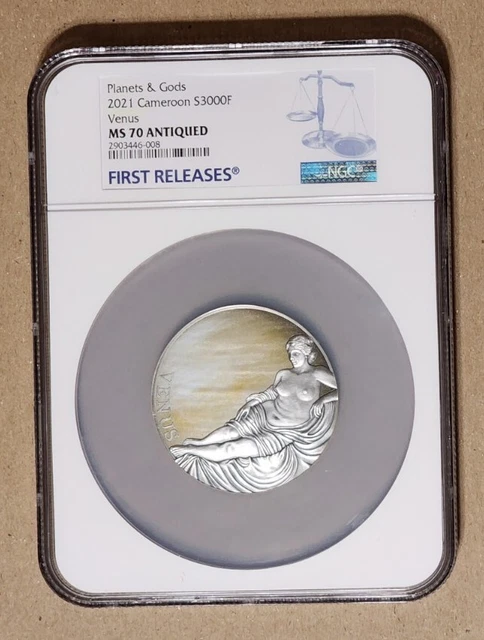 2021 Cameroon 3000 Francs - Planets & Gods - Venus - Ngc Ms70 Ant - Silver Coin