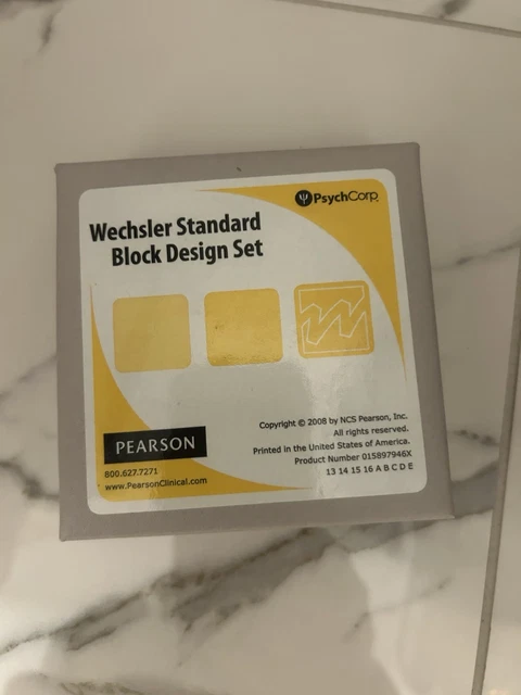 WECHSLER STANDARD BLOCK Design Set $115.00 - PicClick AU