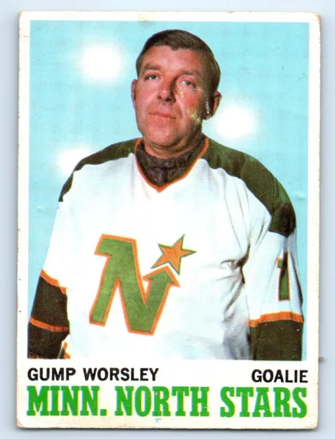 1970-71 Topps #40 Gump Worsley Creases, Marks Minnesota North Stars