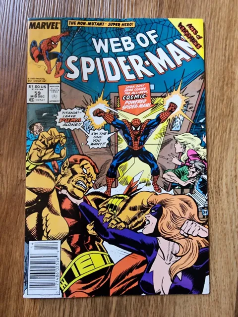 Web Of Spider-Man #59  Marvel Comics 1989 Newsstand