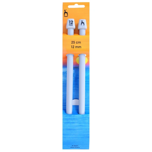 Agujas de tejer clásicas de un solo extremo pony de 12,00 mm - 25 cm - P31671 - CORREO GRATUITO