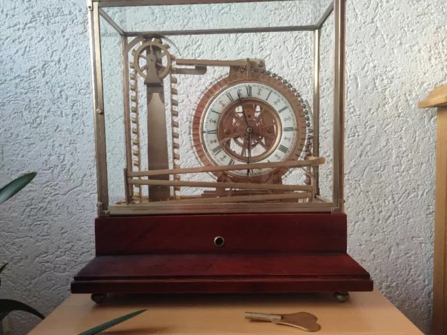 Skelettuhr, Skeletonclock, Kaminuhr, Tischuhr, Wasserfalluhr