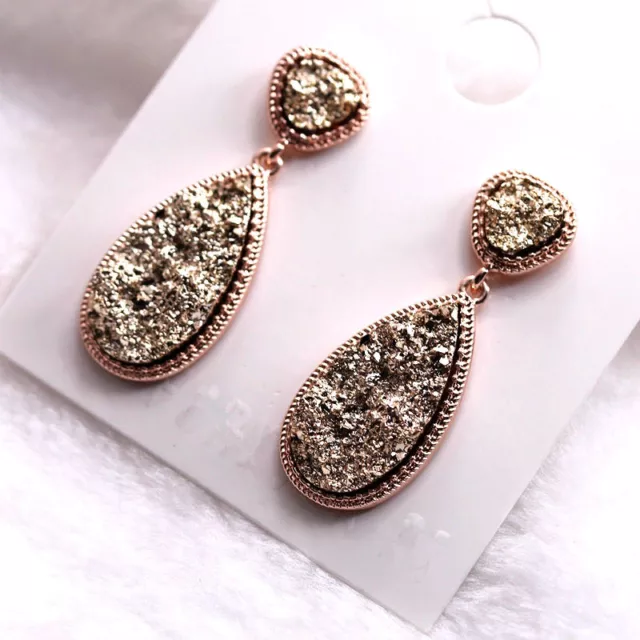 New Forever21 Drusy Tears Drop Dangle Earrings Gift Fashion Women Party Jewelry