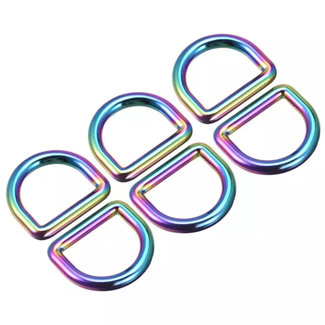 Metal D Ring 0.98"(25mm) Zinc Alloy Buckle for Hardware Craft DIY Colorful 6pcs