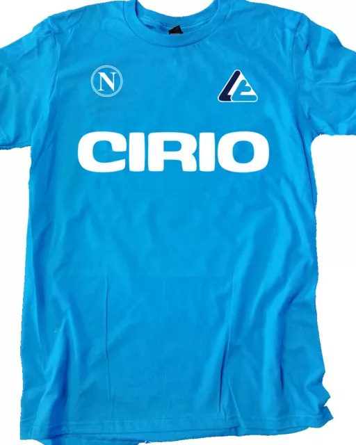 T-shirt NAPOLI CIRIO anni 80 MARADONA numero 10 1984 1985 100% cotone azzurra