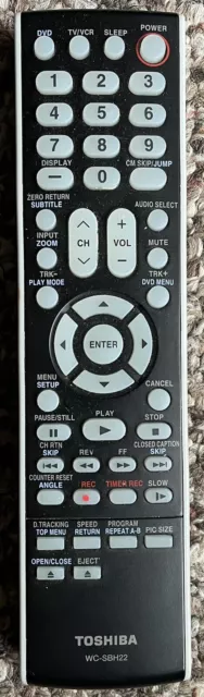 OEM Toshiba WC-SBH22 TV / VCR / DVD Combo Remote Control replacement / spare