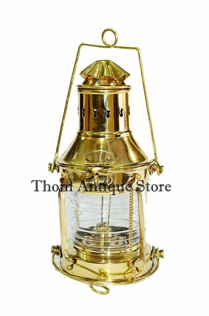 Vintage Lantern-Anchor Boot Licht Lampe Nautisch Messing Öl Maritim Schiff Neu