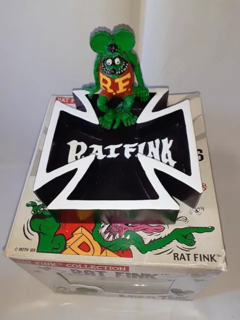 Rat fink Ed Roth ashtray accessory case figure Green rare monster Hot Rod z