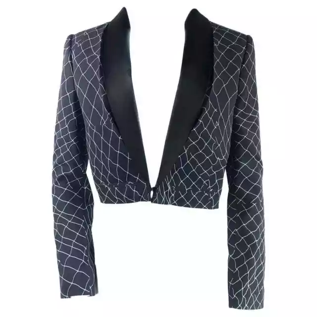 Haider Ackermann Navy and Black Tuxedo Blazer Jacket Size 38