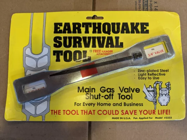 Emergency Gas Valve Shut-Off - Earthquake/Gas Leak Survival Tool w/ FREE Hanger