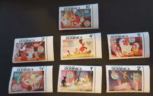 Dominica Christmas Disney Peter Pan 1980 7 x MNH SG 722-728