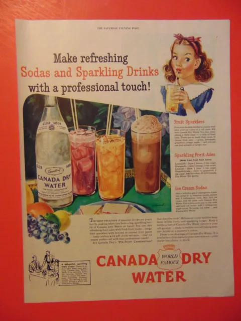 1946 CANADA DRY WATER Make Sparkling Drinks! photo art print ad