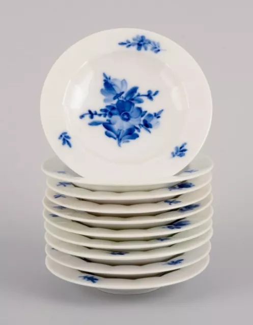 Royal Copenhagen, Blue Flower Angular, ten caviar bowls in porcelain.