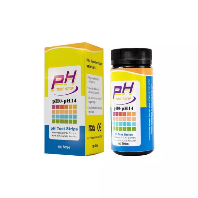 200 pH Reagent Test Strips for Urine Saliva  Water - pH 0 to 14 Range