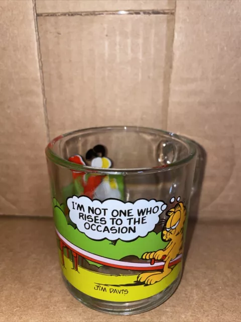 GARFIELD MUG Glass McDonald's I'm Not One Who Rises to the Occasion vintage 1980