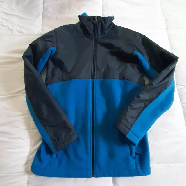 Columbia Fleece Jacket Youth Large Blue Boys Full Zip USED