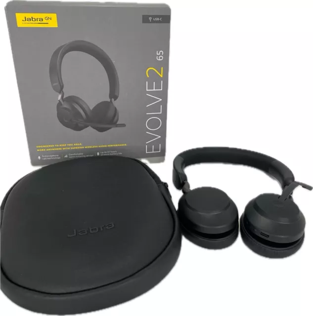 Jabra Evolve2 65 kabelloser Stereo Kopfhörer (MS Teams, USB-A) - Schwarz