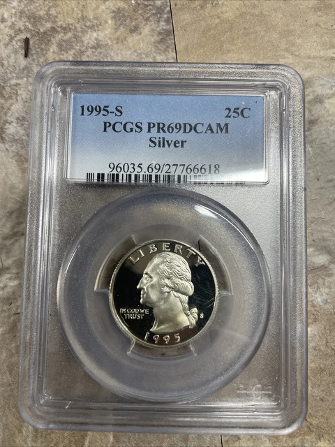 1995 S Silver Washington Quarter 25C Pcgs Pr69Dcam