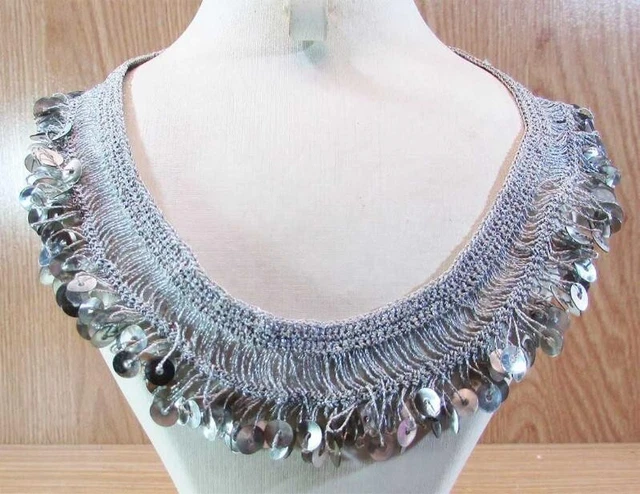 Vintage  Ottoman Needlework  Choker Necklace  Button Locked Tribal Woman Jewelry