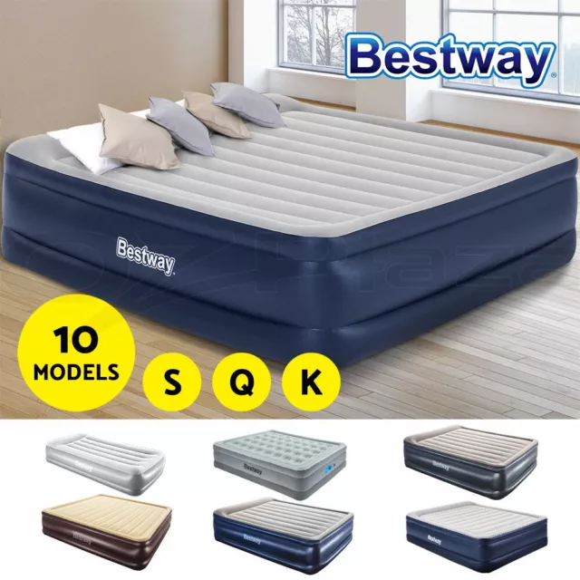 Bestway Air Bed Beds Queen Premium Inflatable Mattress Built-in Pump Camping