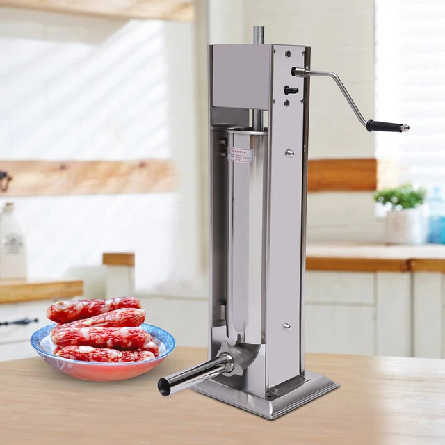 11Lbs 7L Sausage Stuffer Meat Filler Machine Stainless Steel Salami Maker US