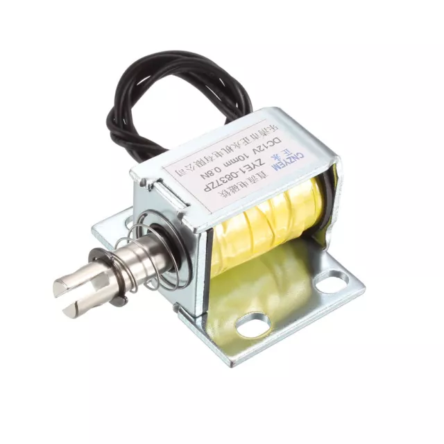 Electroimán solenoide tipo push pull DC, DC12V 18W 0.8N 10mm Tipo marco abierto